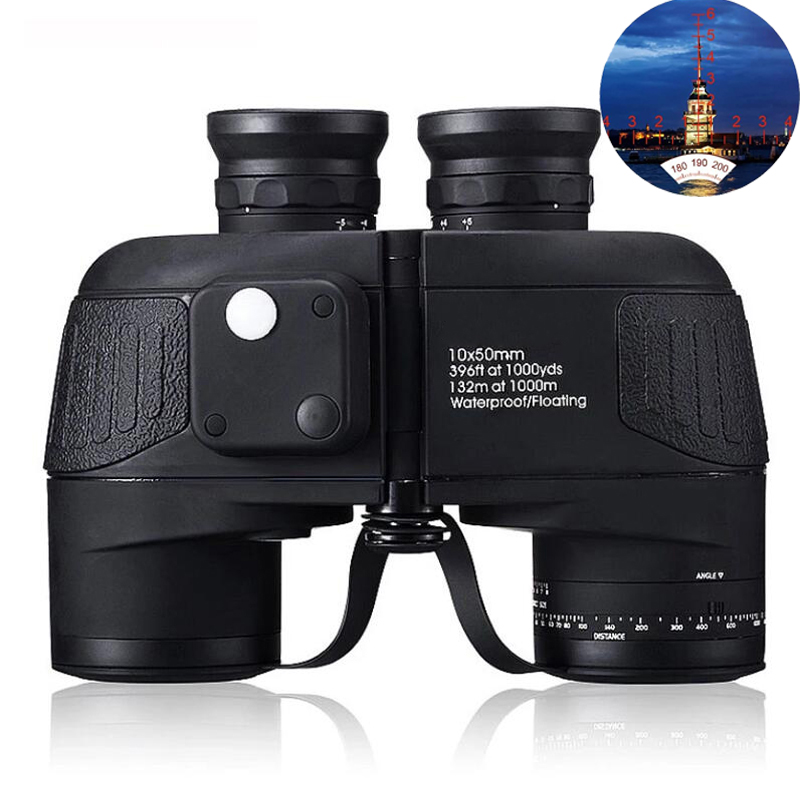 Compass Lensatic - Binoculares marinos 10x50 con brújula telémetro