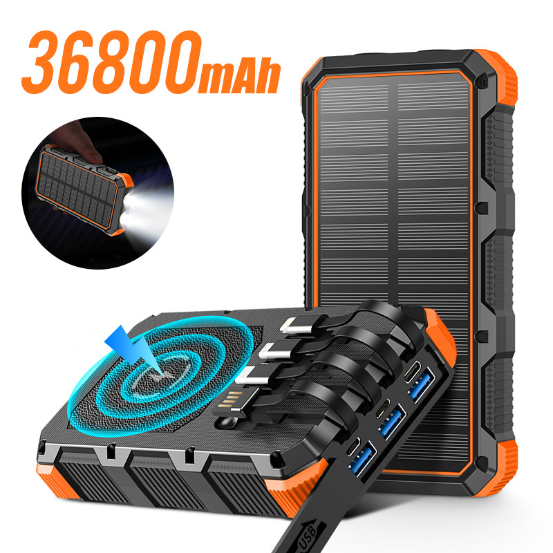 Solar Emergency Charger - Banco de energía Solar de 36800mAh