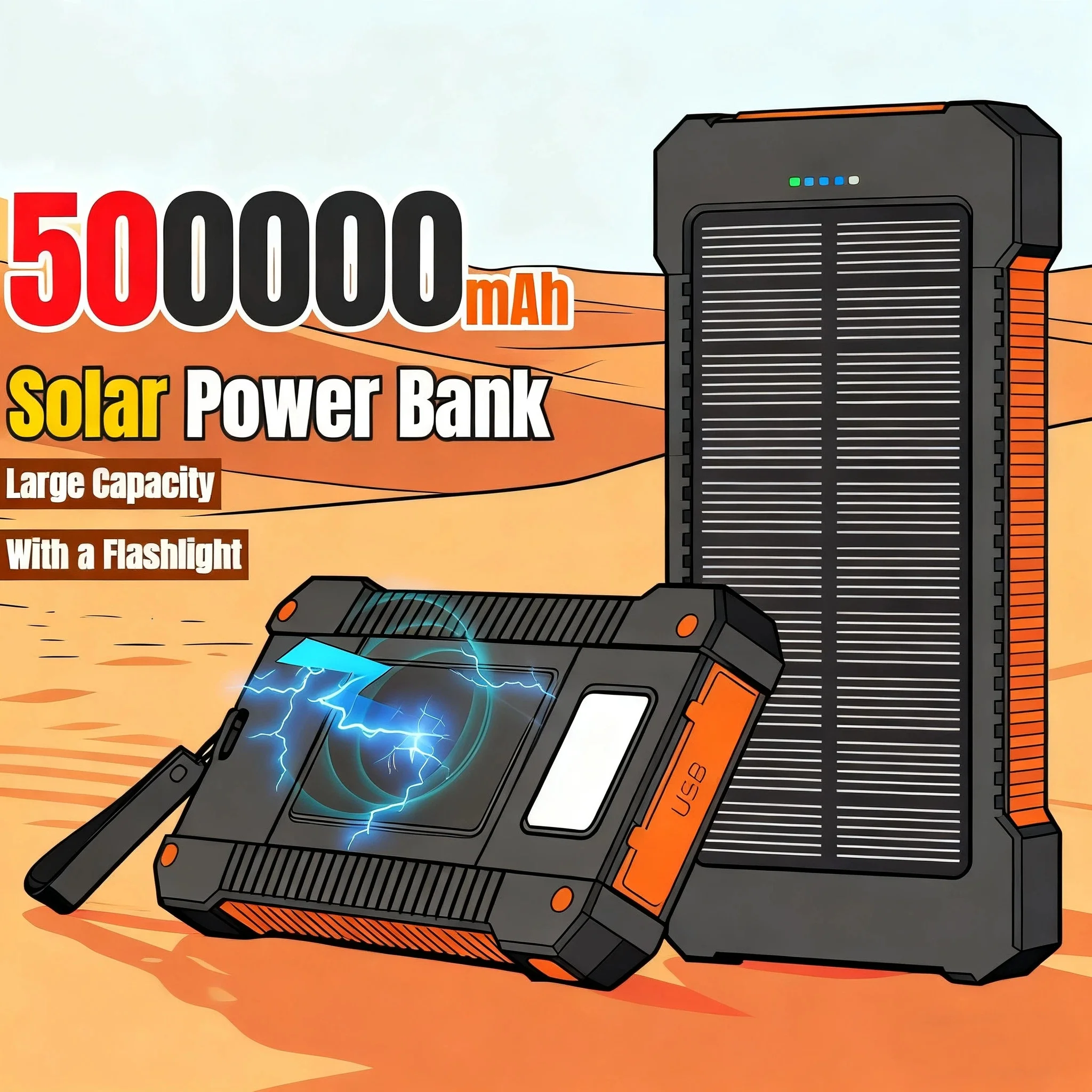 Banco de energía Solar de 5000 - Solar Emergency Charger reseña y precio